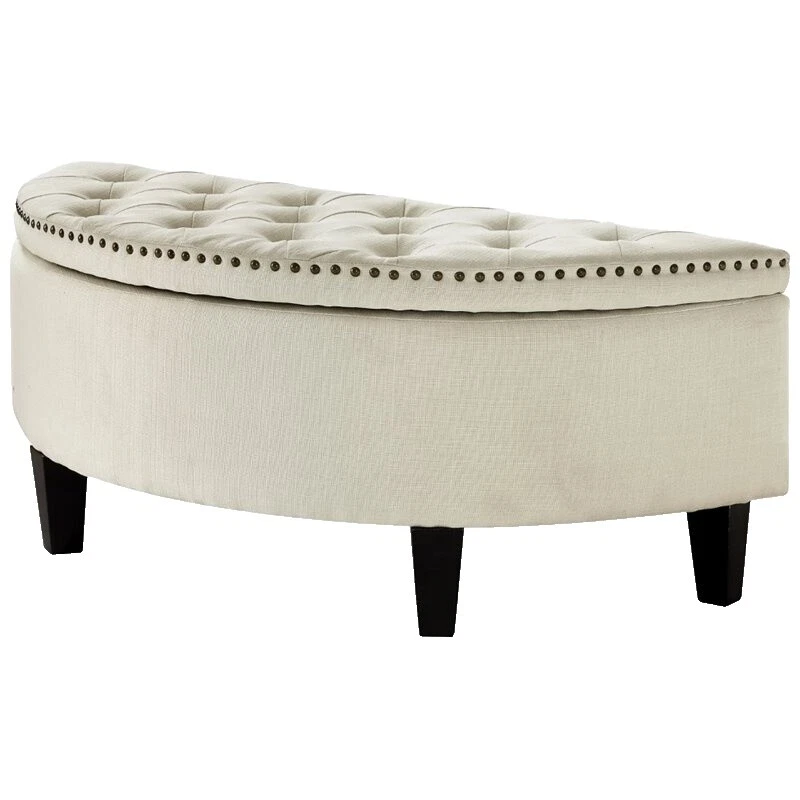 White Transitional Ottomans, Footstools & Poufs