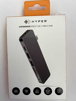 Hyper - 7-Port Universal USB-C Hub - USB-C Docking Station for Laptops - gray