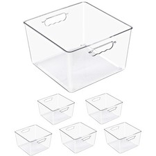 Sorbus 8 Pack Large Square Stackable Storage Bins with Handles