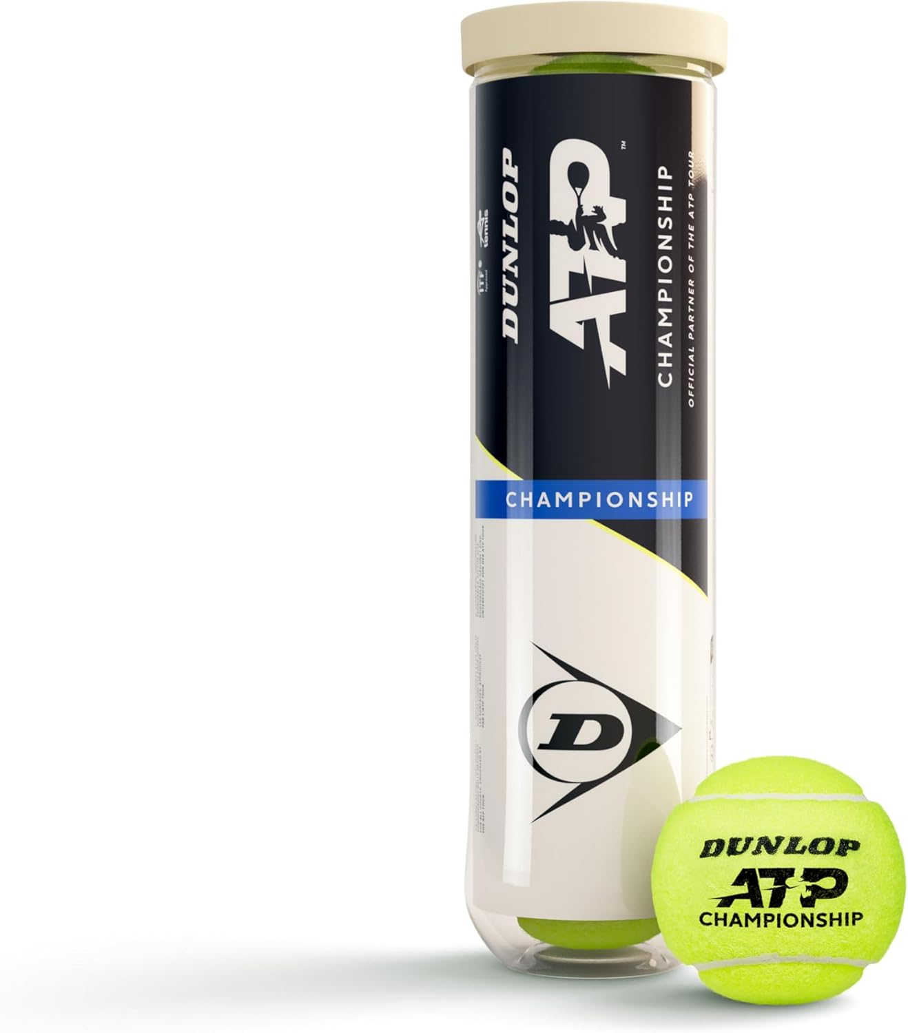 DUNLOP Tennis Ball ATP Championship - for Sand| Hard Court and Turf (4 Balls)
