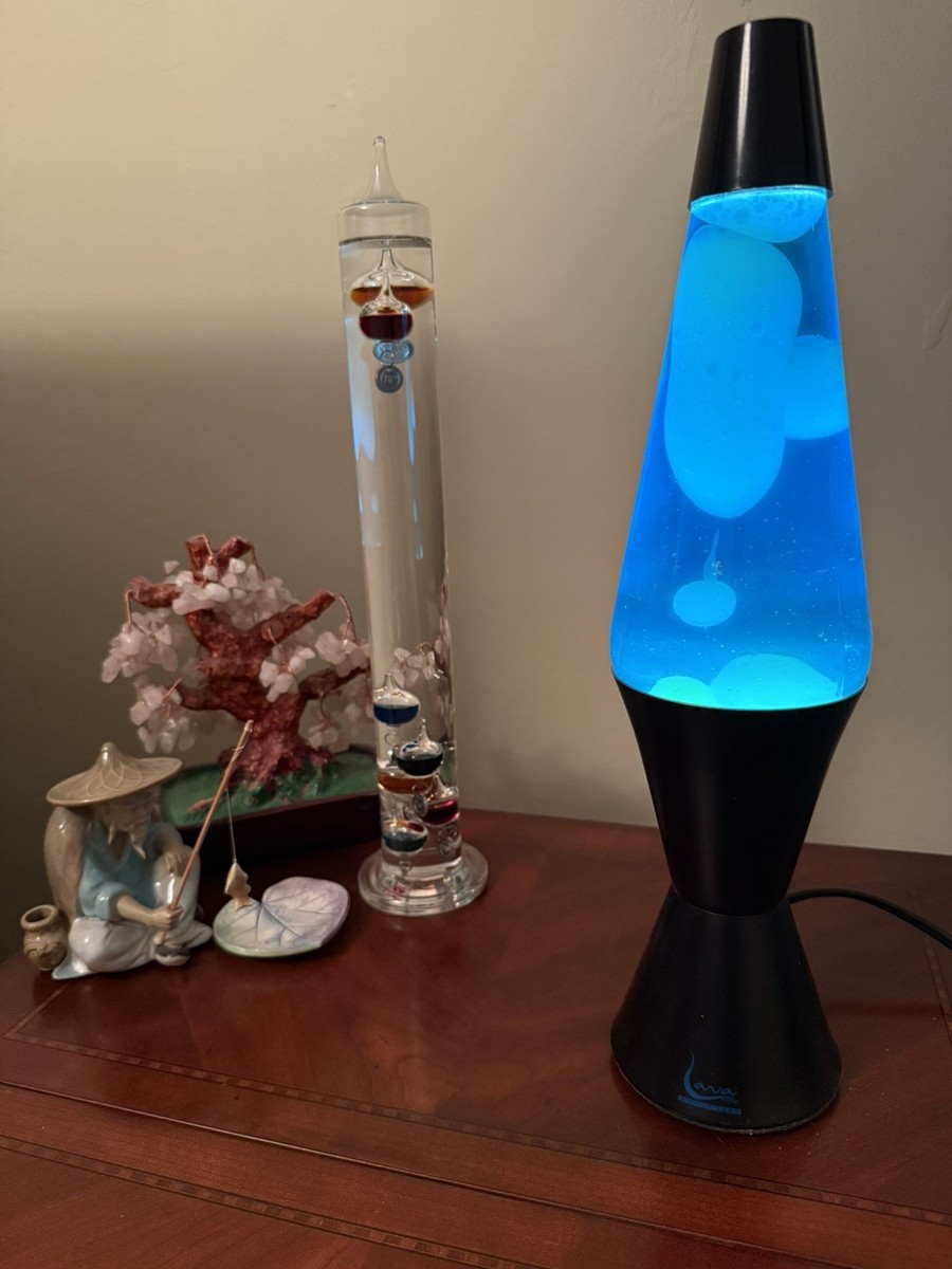Lava Lite Lamp Vintage RARE 2000 Midnight Blue/ White #03 1990's