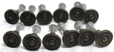 Lot of 12 SMALL Vintage Metal Drawer Knobs  Brass 3/4" D x 5/8" T