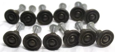 Lot of 12 SMALL Vintage Metal Drawer Knobs  Brass 3/4" D x 5/8" T