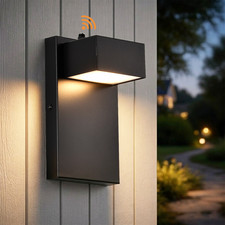 Black Dusk to Dawn Outdoor Wall Light LED 3000K Waterproof Exterior Sconce