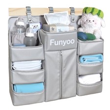 Baby Hanging Diaper Organizer for Changing Table and Crib - Holds 70 Diapers...