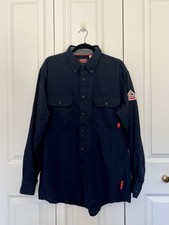 Bulwark FR Shirt Blue IQ Series Button Up Cat 2 2112 Flame Resistant - Men's XL