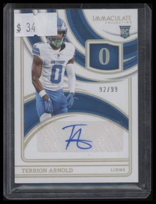 2024 Panini Immaculate #INS-TAD Terrion Arnold Immaculate Numbers Auto #/99