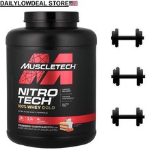 MuscleTech, Nitro Tech 100% Whey Gold, Strawberry Shortcake, 5 lbs (2.27 kg) 16.96 per gallon