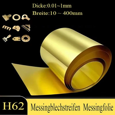 GOO BETTTER Messingblechstreifen 0,01 - 1mm Breit Flexibles Reines Messingblech Messingfolie