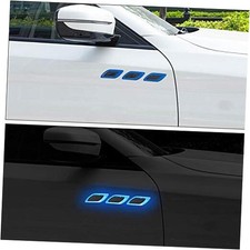 6Pcs 3D Strong Reflective Stripe Sticker for Car Fender Hood Bumper High Blue