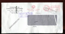 1988 Belgium Returned Cover Cinema TV Italian European Commission Meter Franking