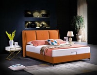 Bett Polster Orange Luxus Doppel Hotel Betten Leder Schlafzimmer 180X200 MöBel