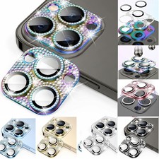 Bling Diamond Metal Slim Camera Lens Protector For iPhone 17 Pro Max 15 16 12 11