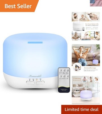 Adjustable Cool Mist 500ml Essential Oil Diffuser - Auto Shut-Off & Silent