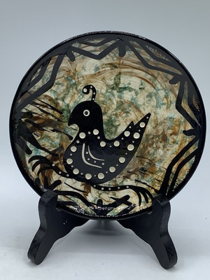 #ad #ad Vintage Mana Pottery Apache Bowl Signed Black Bird Design Hand Painted 6.25” $45.00