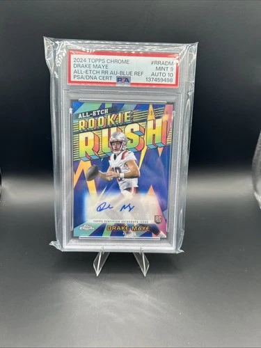 2024 Topps Chrome Drake Maye All-Etch Rookie Rush Blue/150 Auto (RC)