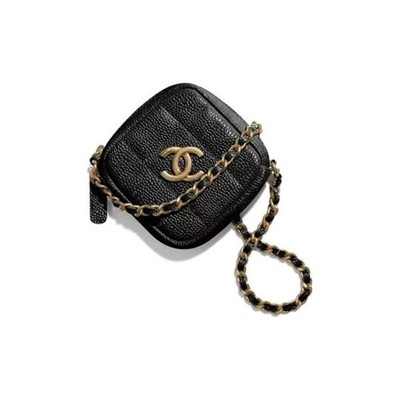 CHANEL Litchi Grain Leather Wallet on Chain for Women 3.5×1×4 in