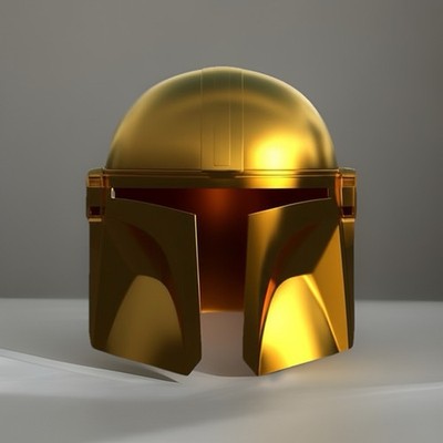 Star Wars The Mandalorian 3D Printed Helmet For Cosplay - Gold