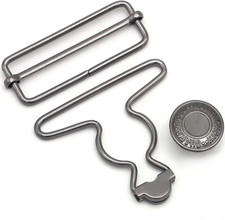 2 Sets 2 Inch Overall Buckles Replacement, Metal Suspender Buckle Overall Clips