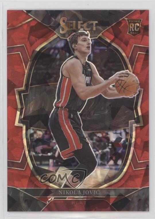 2022-23 Panini Select Concourse Red Cracked Ice Prizm Nikola Jovic #91 11sd