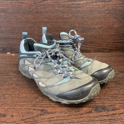 Merrell Women's Hiking Shoes Size 10 Gray Blue Trail Outdoor Sneakers Low Top