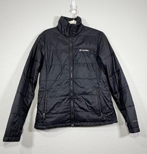 Columbia Coat Quilted Puffer Jacket Weather Resistant Omni-Heat Black Women Med