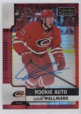 2017-18 O-Pee-Chee Platinum Rookie Autos Red Prism 15/50 Lucas Wallmark Auto 2rd