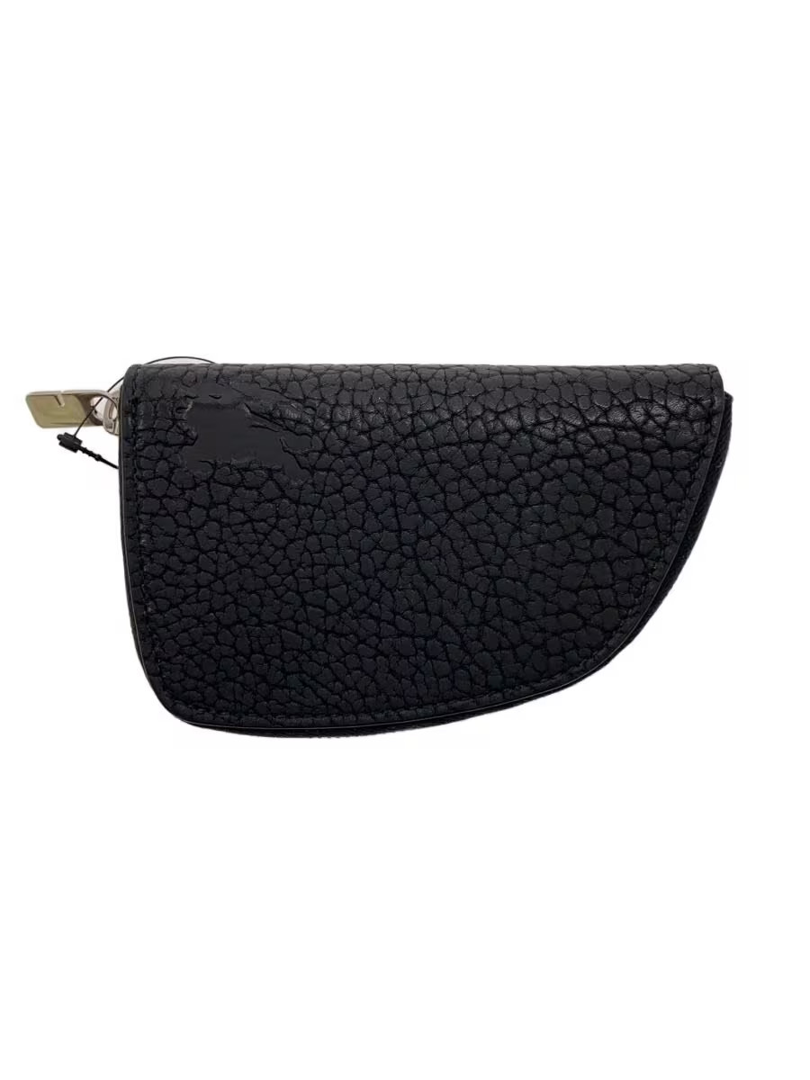 BURBERRY SMALL SHIELD ZIP WALLET COIN CASE LEATHER BLK 8080702