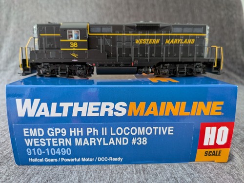 Walthers Mainline HO GP9, Western Maryland #38, #910-10490, DCC listo. | Condition: New