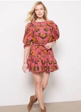 FARM Rio Blush Living Bloom Floral Mini Dress Women's Size XS T