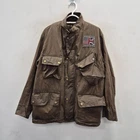 Barbour Steve McQueen Joshua Fleece Lined Wax Waterproof Biker Coat Jacket Large