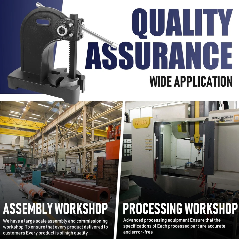 Prensa de arco de trinquete de 3 toneladas, prensa de escritorio manual industrial de hierro fundido 101 lb Foto 4 de 4