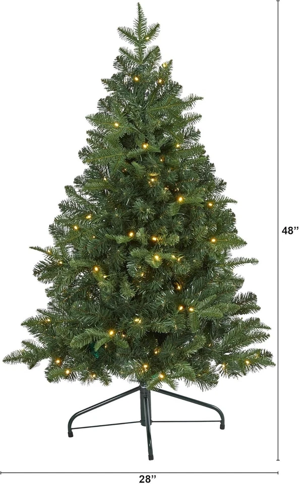 Nearly Natural 4ft. Grand Teton Spruce Artificial Christmas Tree 90 lED Lights - Image 3 of 4
