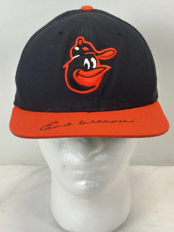 Vtg New Era Baltimore Orioles Baseball Hat SnapBack Earl Weaver Signed M/L USA - Image 2 of 4