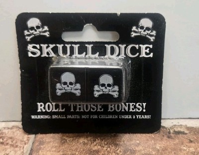 NEW ''Roll Those Bones'' Skull Dice for Games Black and White