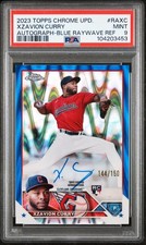 Xzavion Curry 2023 Topps Chrome Update #RA-XC Autographs Blue RayWave /150 PSA 9