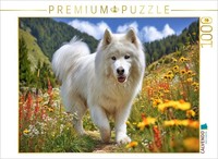 Calvendo Puzzle Samojede Auf Der Bergwiese | 1000 Teile Lege-GrößE 64X48Cm Foto-