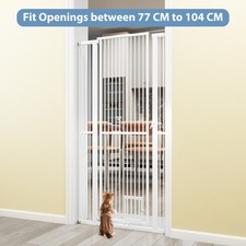 171cm Extra Tall White Metal Pet Gate with 77-104cm Adjustable Opening