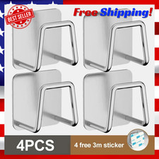 4-Pack Stainless Steel Sink Sponge Holder Adhesive Kitchen Caddy Organizer Set