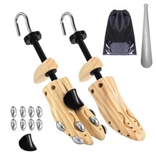 Wooden Shoe Stretcher, Pair of 4-Way Widener Expander Shoe Tree Stretcher for...