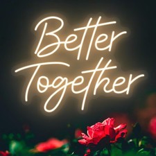 Together Neon Sign for Wall Decor, Better Together LED Light gift for Birthday