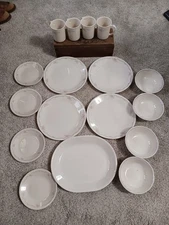 Vintage Corelle ENGLISH BREAKFAST 17 Piece Dinner Dessert Bowl Cup Made In USA 