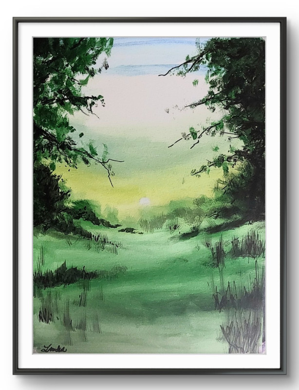 LOVELESS - Impressionistic acrylic on paper 11 X 15 Art Impressionism COA