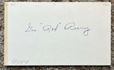 George Red Peery signed card - Braves Pirates debut 1927 - edge discoloration