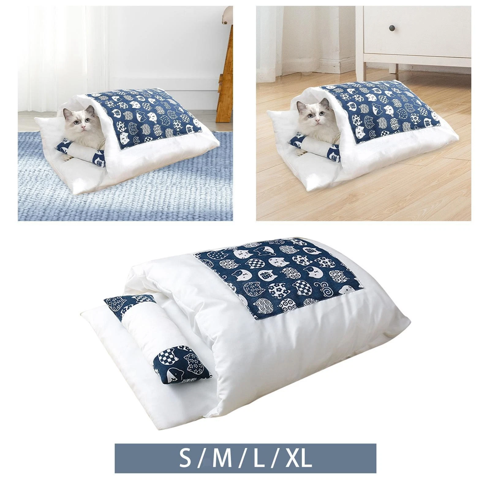 Pet Bed Cat Sleeping Bag with Pillow Shelter Washable Decorative Thermal Pet Pad
Opens in a new wind