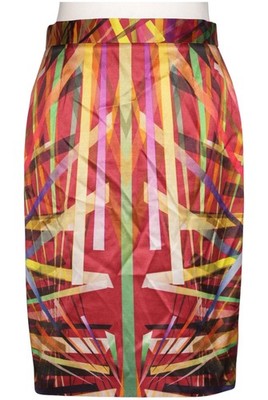 Escada Rock Damen Damenrock Gr. EU 42 Baumwolle Seide Mehrfarbig #k3baj4g