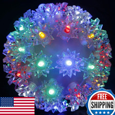 Christmas Lighted Ball 7" Outdoor Hanging Sphere Lights Orb 100 LED Multicolor S
