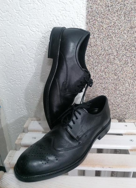 Men Ecco Heels Black Leather 45
