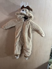 Koala baby Plush Corded Lion Infant One-Piece Romper Costume- Beige Size 6-9 M
