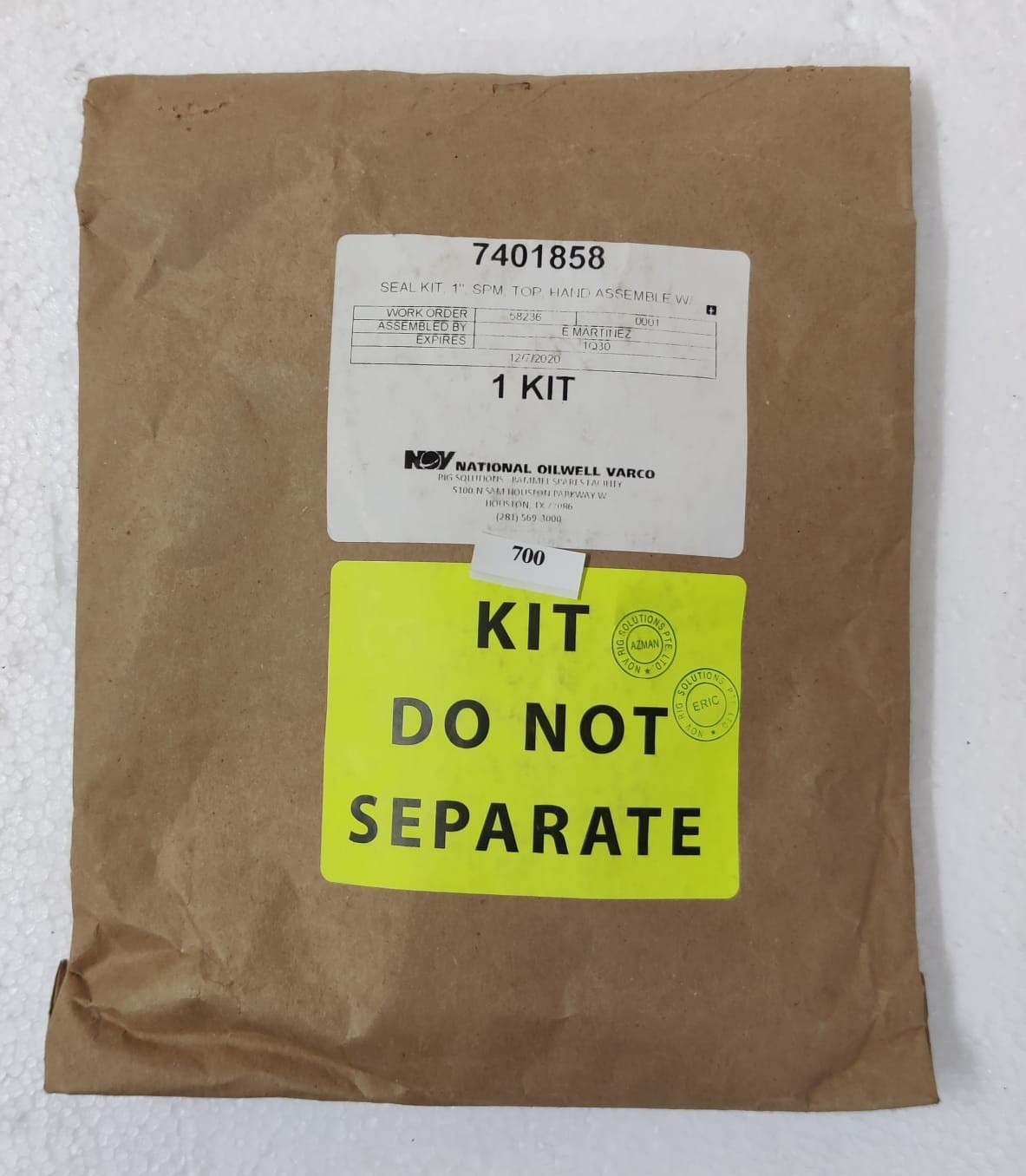Well Varco (nov) 7401858 Seal Kit 1' Spm 10047575-001